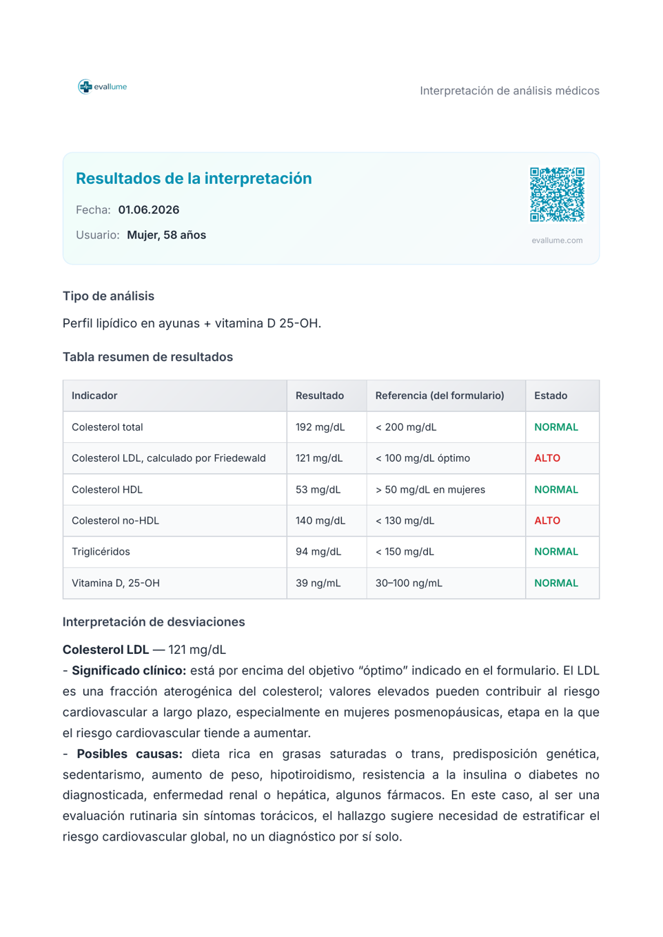 Perfil lipídico + Vitamina D